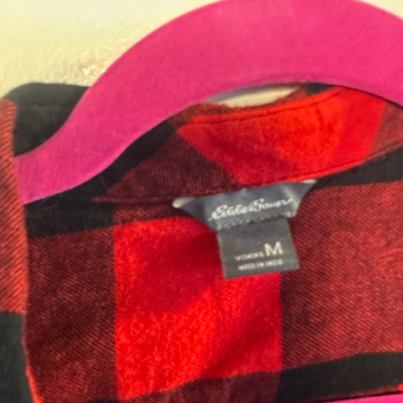 Eddie Bauer Plaid Button-Down Shirt - Red and Black - Picture 3 of 5